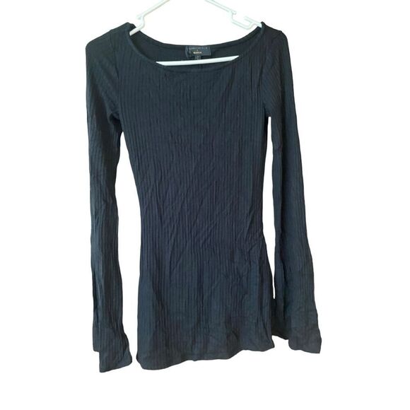 Michael Costello x Revolve Black Ribbed Knit Crewneck Sweater Size Small NWT (12 - Picture 1 of 3